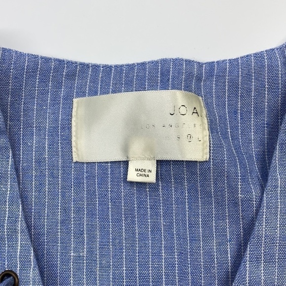 J.O.A Blue & White Striped Lace Trimmed Dress - Picture 5 of 8